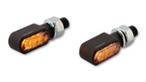HIGHSIDER CNC LED Blinker Little Bronx, Schwarz, getöntes Glas, E-geprüft, Paar
